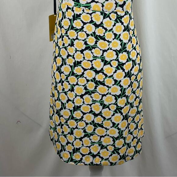 Diane Von Furstenberg Black Yellow Bold Floral BabyDoll Chic Dress NWT Size 14 - Picture 7 of 13